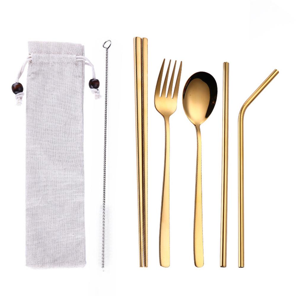 Outlery-portable-reusable-stainless-flatware, Gold